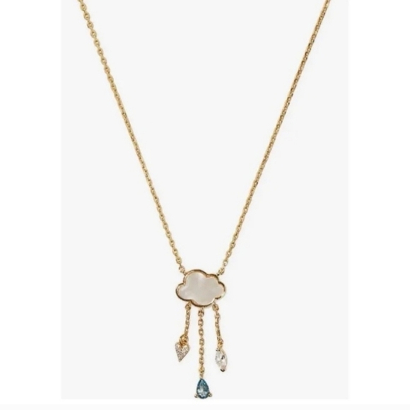 🔹️Kate Spade🔹️ wishes Cloud a mother-of-pearl Raindrop pendant 17" necklace - Picture 1 of 5